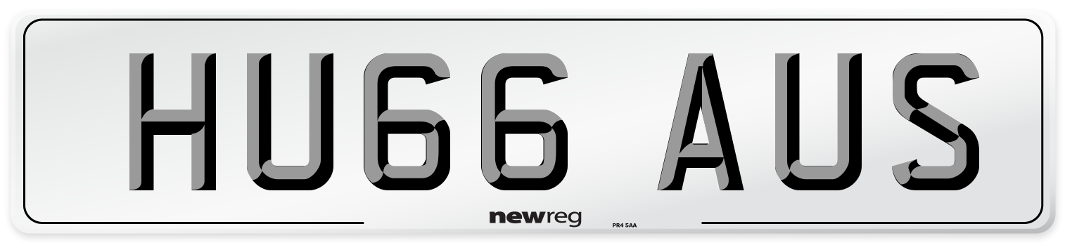 HU66 AUS Number Plate from New Reg